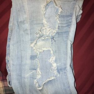 vintage ripped light wash jeans